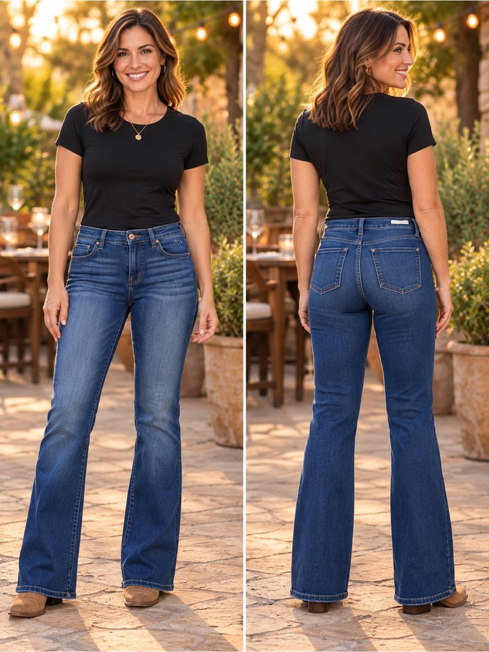 Anthropologie, Pilcro, High-Rise Dark Blue Flare Jeans
